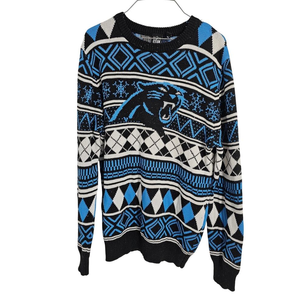 Carolina Panthers Ugly Christmas Sweater NFL Womens Size Large L